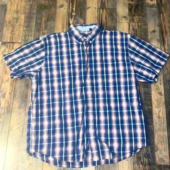 Izod Plaid Red White and Blue Button Up size XXL - Picture 1 of 3